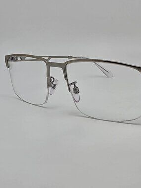 Emporio Armani EA1143 3045 Matte Silver Semi Rimless Eyeglasses Frame 57-18-145